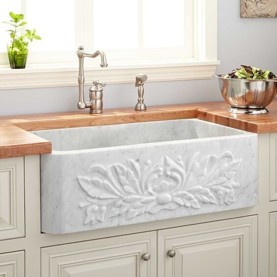 farmhouse+marble+sink