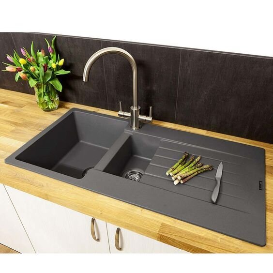 modern+black+kitchen+sink