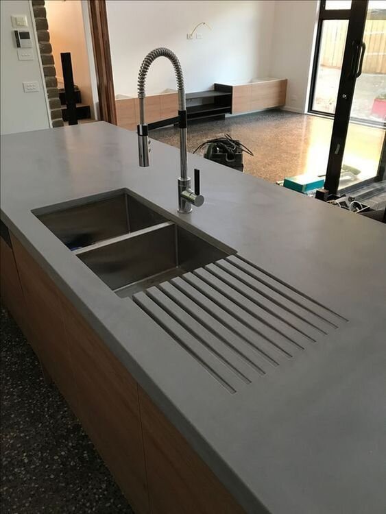 concrete+kitchen+island